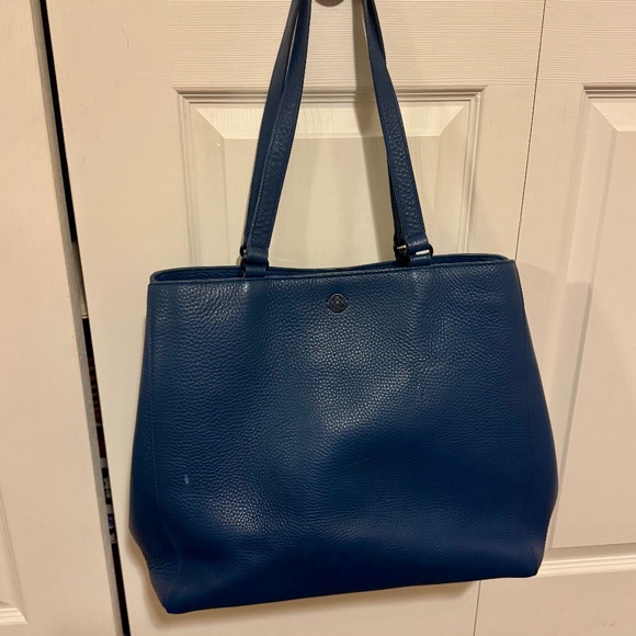 Dagne Dover Leather Allyn Tote Medium Ash Blue - Picture 1 of 10